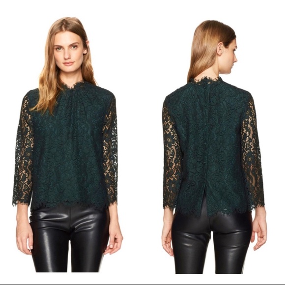 Joie Frayda Lace Button Back Top Blouse in Autumn Garden - Picture 2 of 12